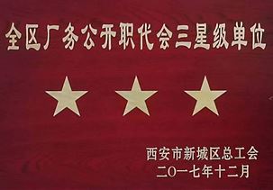 全区厂务公开职代会三星级单位